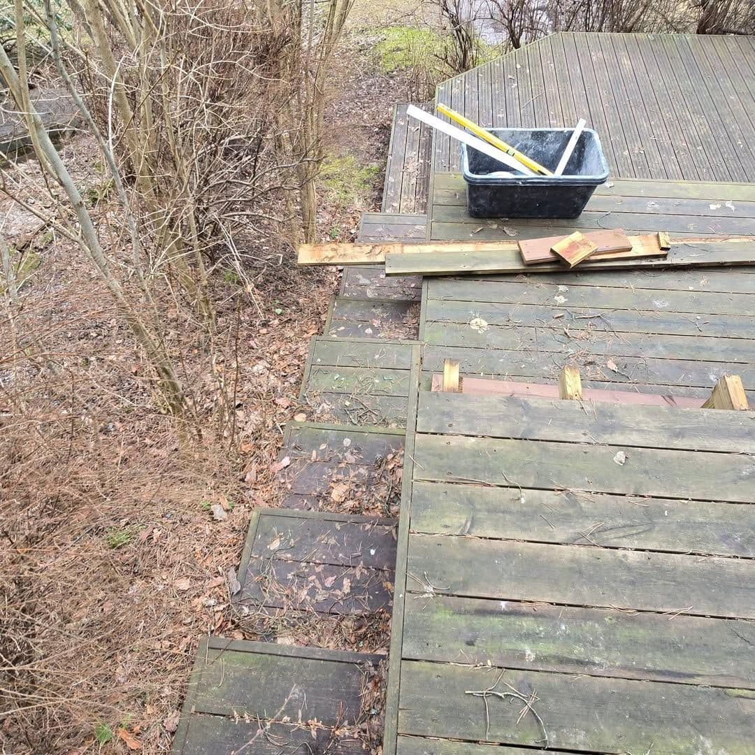 Completed timber terrace