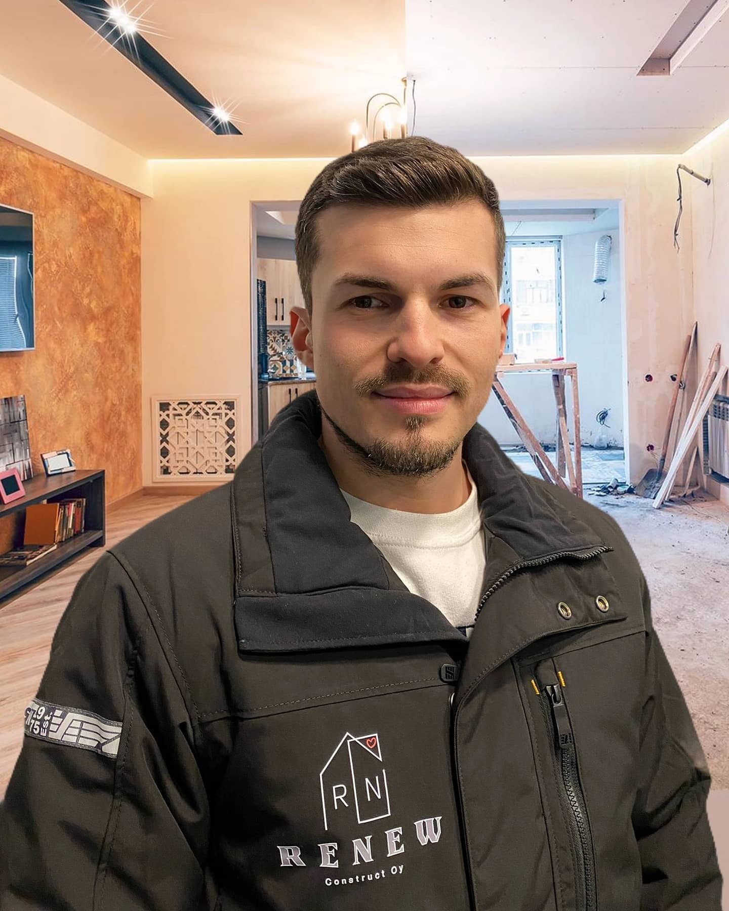 Raul-Gabriel Nicoriciu at a renovation site